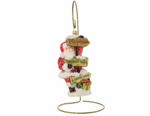 Support pour boule de Noël doré H28 cm
