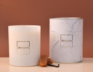 Bougie parfumée vanille caramel cire naturelle 250gr 60h