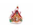 Voir la slide Suspension de Noël maison pain d'épices rouge et blanc en verre soufflé, peinte à la main.  Hauteur : 15cm, made in Europe.