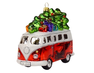 Décoration de Noël en verre van vintage avec sapin H 12cm