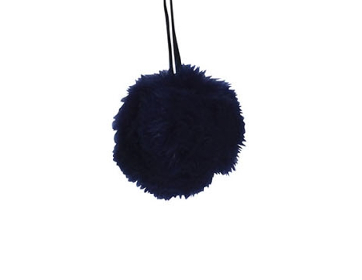 Boule de Noël velours Bleu - ø 8cm
