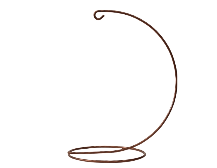 Support pour boule de Noël cuivré effet torsadé H20cm