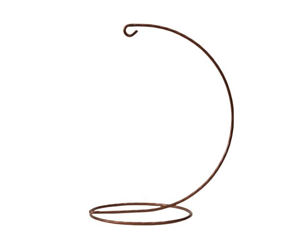 Support boule de Noël métal cuivré torsadé H20cm D15cm