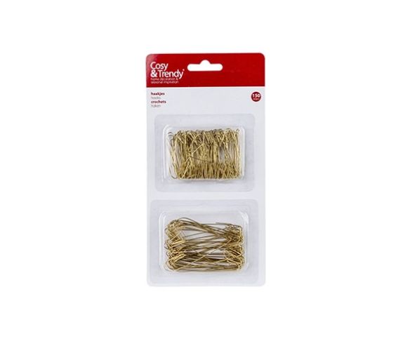 Set 150 crochets dorés métal grands et standard boules de Noël