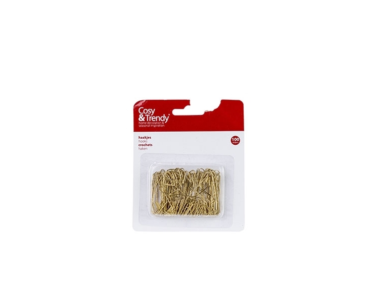 Crochets dorés pour sapin boules de Noël 100 pièces