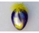 Voir la slide Oeuf de Pâques verre soufflé brillant rose fuchsia mauve jaune dégradé unique pompom plumes mauves H16cm - Lilosquare