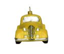 See slide suspension pour sapin de noël en verre soufflé taxi jaune hauteur 7cm