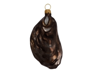 Déco de Noël huitre verre soufflé H7 cm