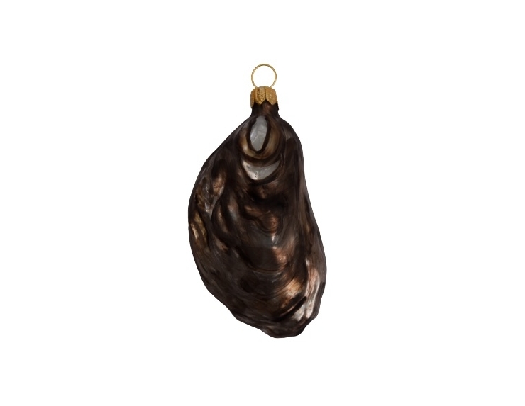 Déco de Noël huitre verre soufflé H7 cm