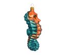 Voir la slide Suspension Noël verre soufflé hippocampe turquoise corail peint à la main H13cm