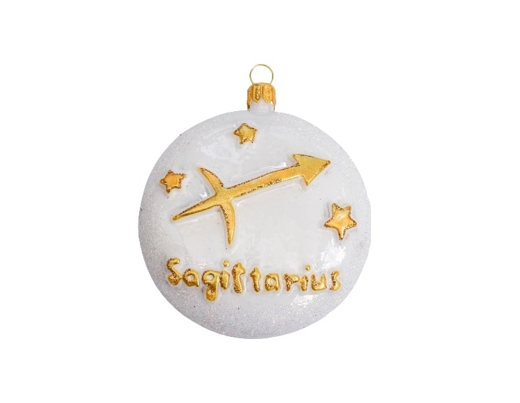 Boule de Noël signe astrologique sagittaire H 8cm