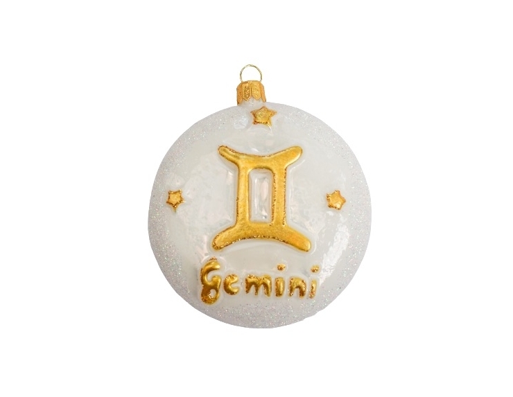 Boule de Noël signe astrologique gémeaux H 8cm