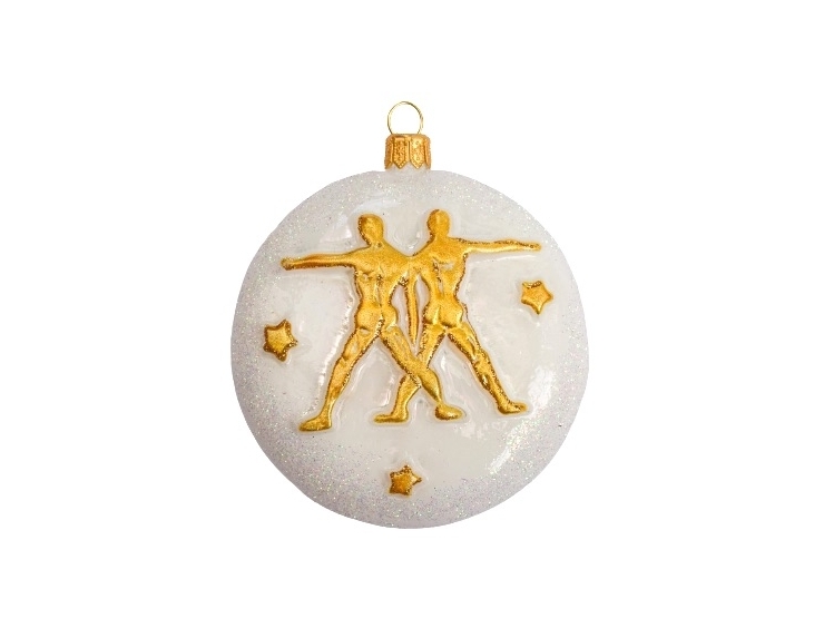 Boule de Noël signe astrologique gémeaux H 8cm