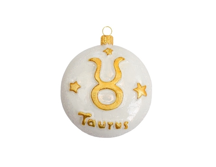 Boule de Noël signe astrologique taureau H 8cm