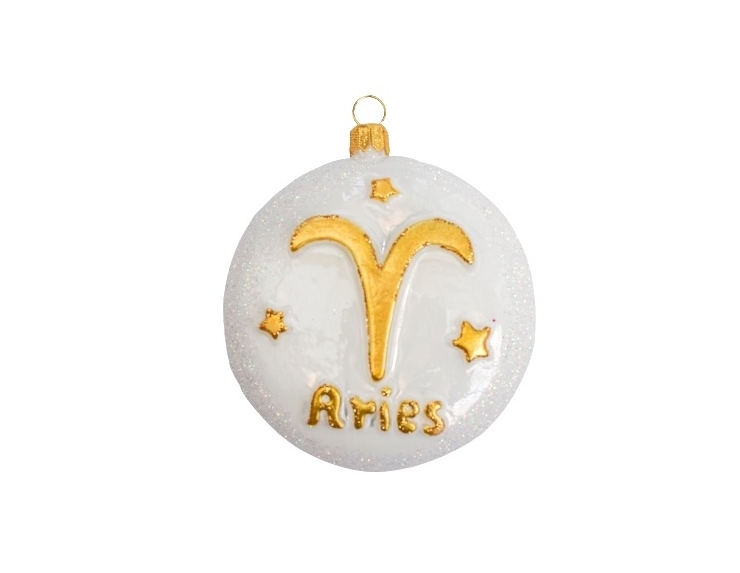 Boule de Noël signe astrologique bélier H 8cm