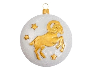 Boule de Noël signe astrologique bélier H 8cm