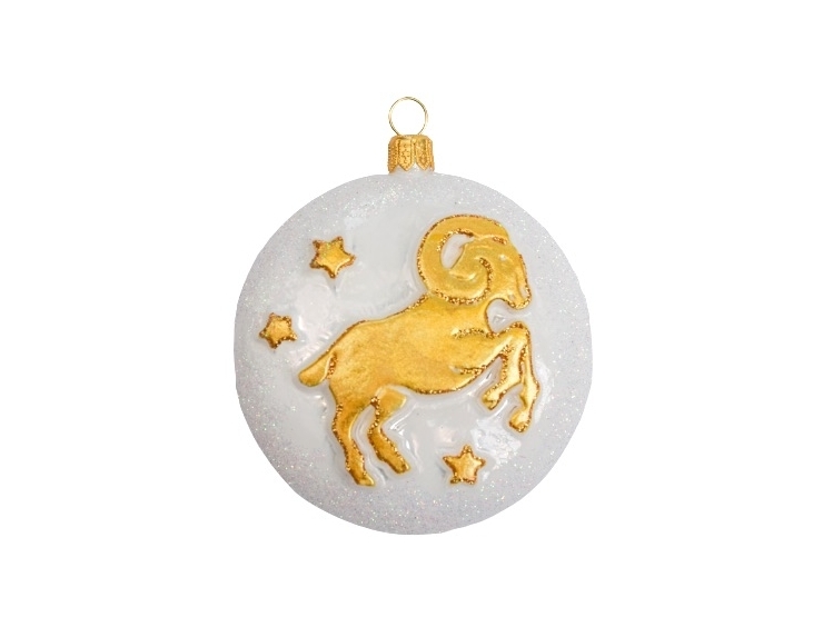 Boule de Noël signe astrologique bélier H 8cm