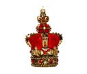 Voir la slide Suspension Noël verre soufflé couronne royale rouge dorée texture velours strass H17cm