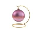 Voir la slide Boule de Noël mauve parme en verre soufflé avec bande pailletés. Diamètre 8cm