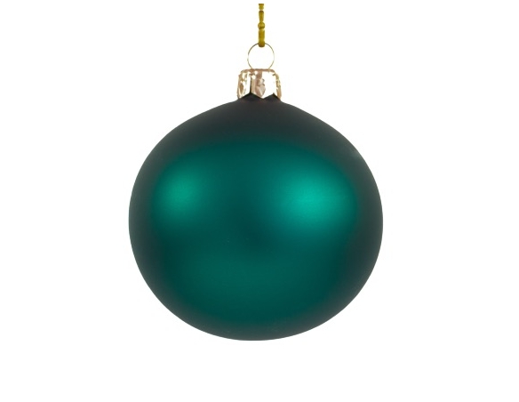 Boule de Noël vert émeraude en verre soufflé. Diamètre 8cm.