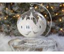 Voir la slide Grande boule de Noël blanche et transparente en verre soufflé pour bougie, décor village de Noël blanc. Bougeoir de Noël.