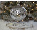 See slide Photophore de Noël argenté verre soufflé avec support D15cm