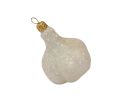 Voir la slide Boule de Noël originale gousse d'ail blanche en verre soufflé avec cristaux. Hauteur 7cm. Marque Lilosquare.