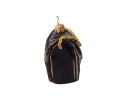 Voir la slide Boule de Noël originale sac de luxe noir avec chaîne dorée verre soufflé H 6cm. Lilosquare. Vue de côté