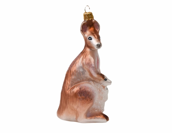 Suspension de Noël kangourou verre soufflé Hauteur 15cm. Marque Lilosquare