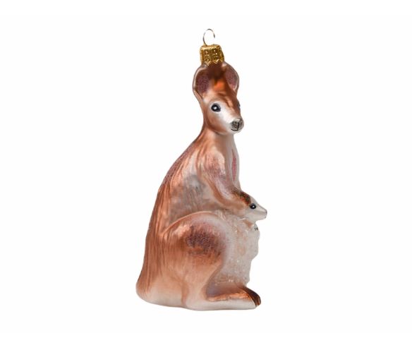 Suspension de Noël kangourou verre soufflé Hauteur 15cm. Marque Lilosquare
