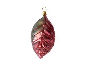 Décoration automne feuille pommier verre soufflé H 10cm