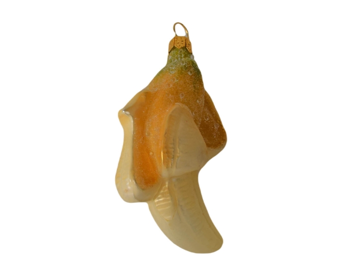 Déco de Noël originale banane en verre soufflé pour votre sapin de Noël. Hauteur 9cm.
