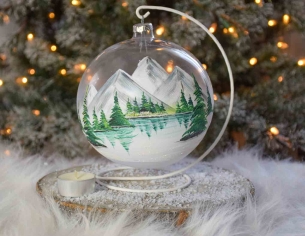 Bougeoir de Noël montagnes D15cm support inclus Bougeoir de Noël montagnes D15cm support inclus