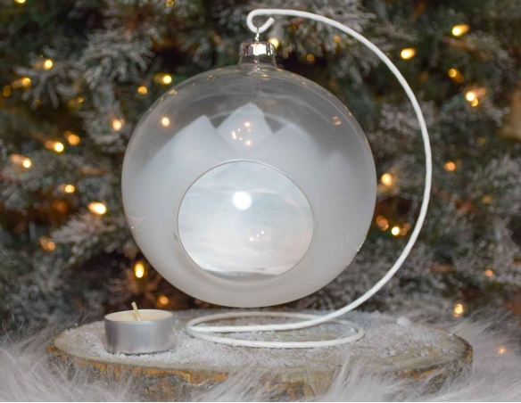 Bougeoir de Noël montagnes D15cm support inclus