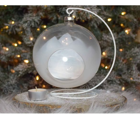 Bougeoir de Noël montagnes D15cm support inclus