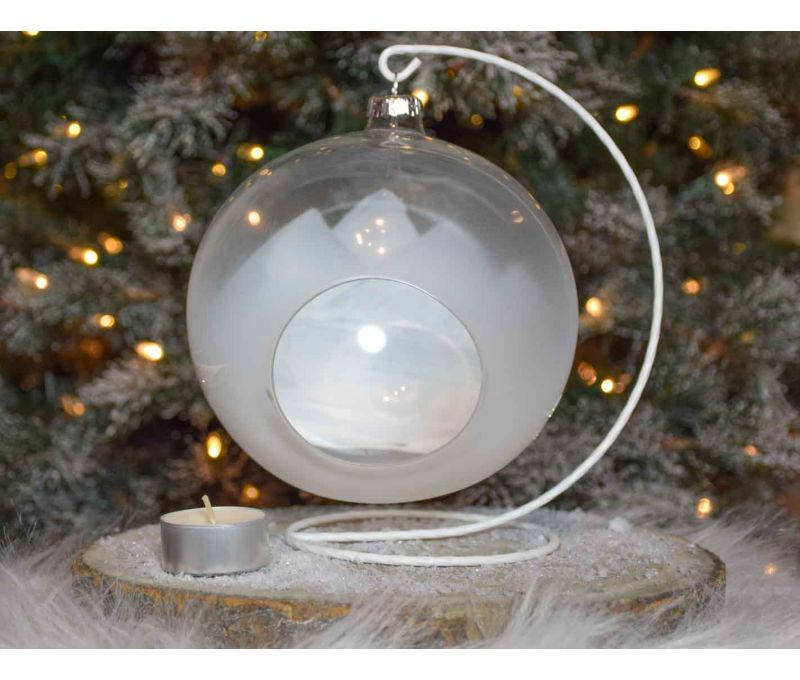 Bougeoir de Noël montagnes D15cm support inclus