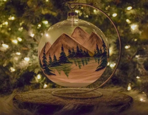 Bougeoir de Noël montagnes D15cm support inclus Bougeoir de Noël montagnes D15cm support inclus