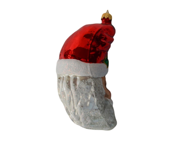 Suspension Père Noël rouge blanc verre soufflé H 12cm