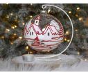 Voir la slide Bougeoir de Noël, grand photophore village rouge et blanc verre D 15cm avec support