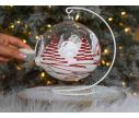 Voir la slide Bougeoir de Noël, grand photophore village rouge et blanc verre D 15cm avec support