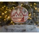 Voir la slide Bougeoir de Noël, grand photophore village rouge et blanc verre D 15cm avec support