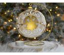 Voir la slide Photophore de Noël baroque doré blanc verre D 15cm support inclus