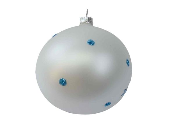 Boule de Noël Mon premier Noël ours bleu D 10cm