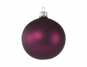 Boule de Noël mauve violet mat en verre soufflé D 8cm