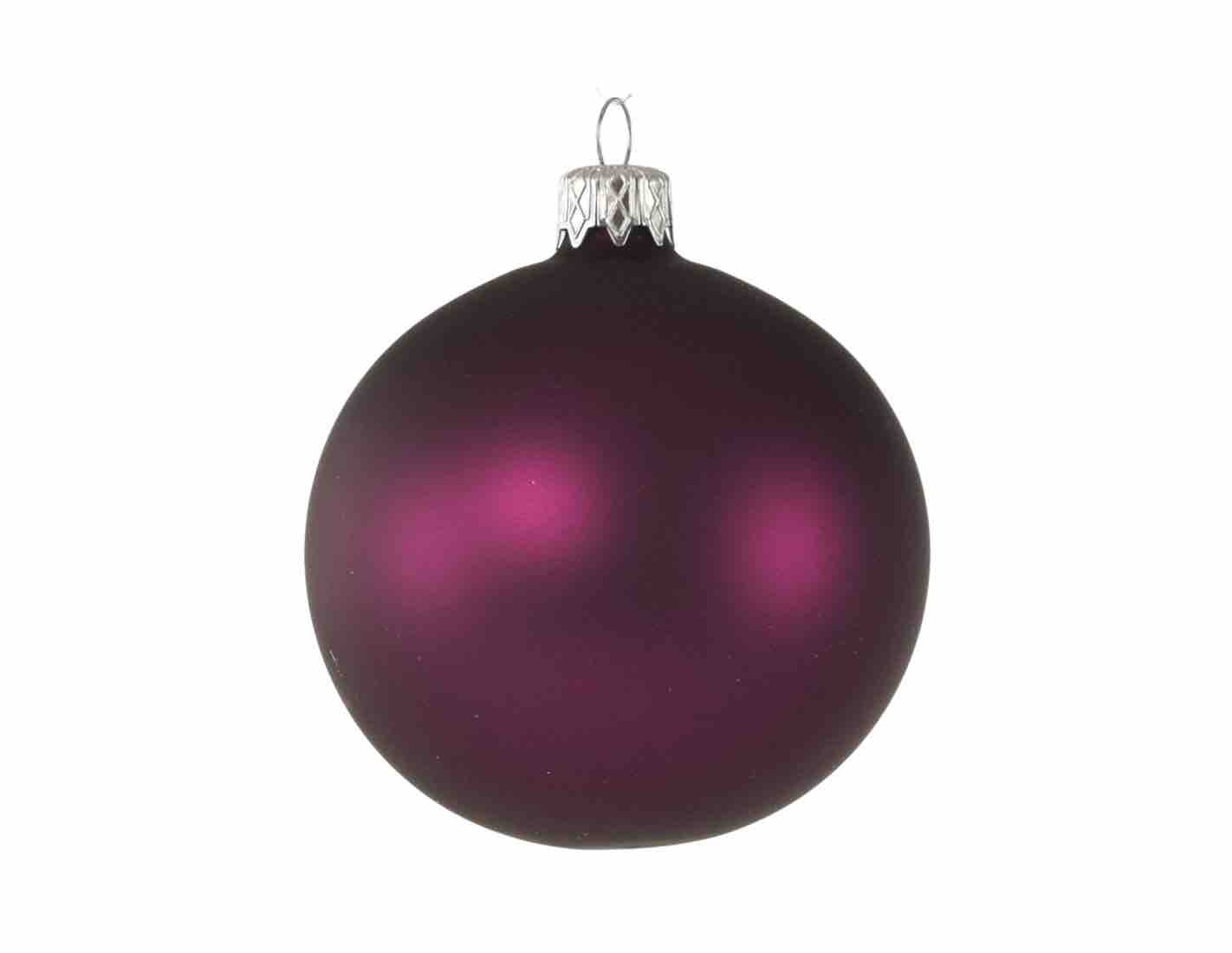 Boule de Noël mauve pourpre verre soufflé diamètre 8 cm Boule de Noël mauve pourpre verre soufflé diamètre 8 cm