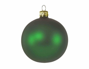 Boule de Noël vert mat en verre soufflé D 8cm
