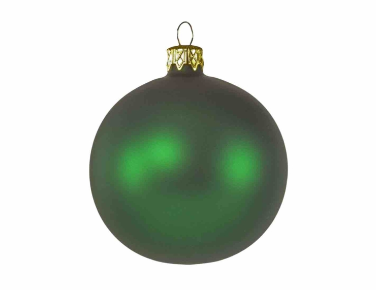 Boule de Noël vert mat en verre soufflé D 8cm
