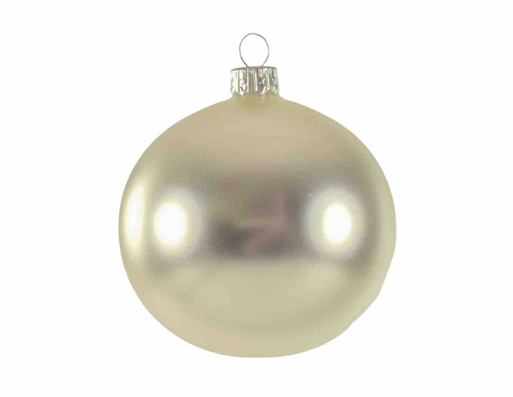 Boule de Noël argenté mat en verre soufflé - D 8cm