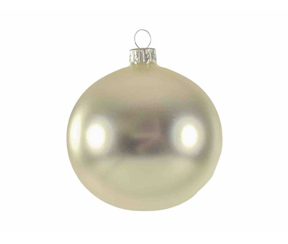 Boule de Noël argenté mat en verre soufflé - D 8cm