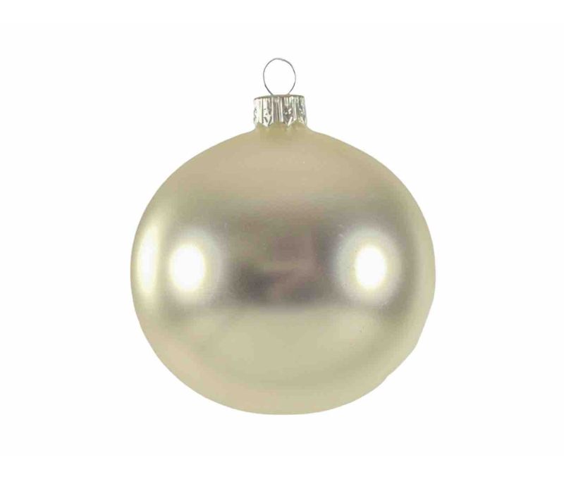 Boule de Noël argenté mat en verre soufflé - D 8cm